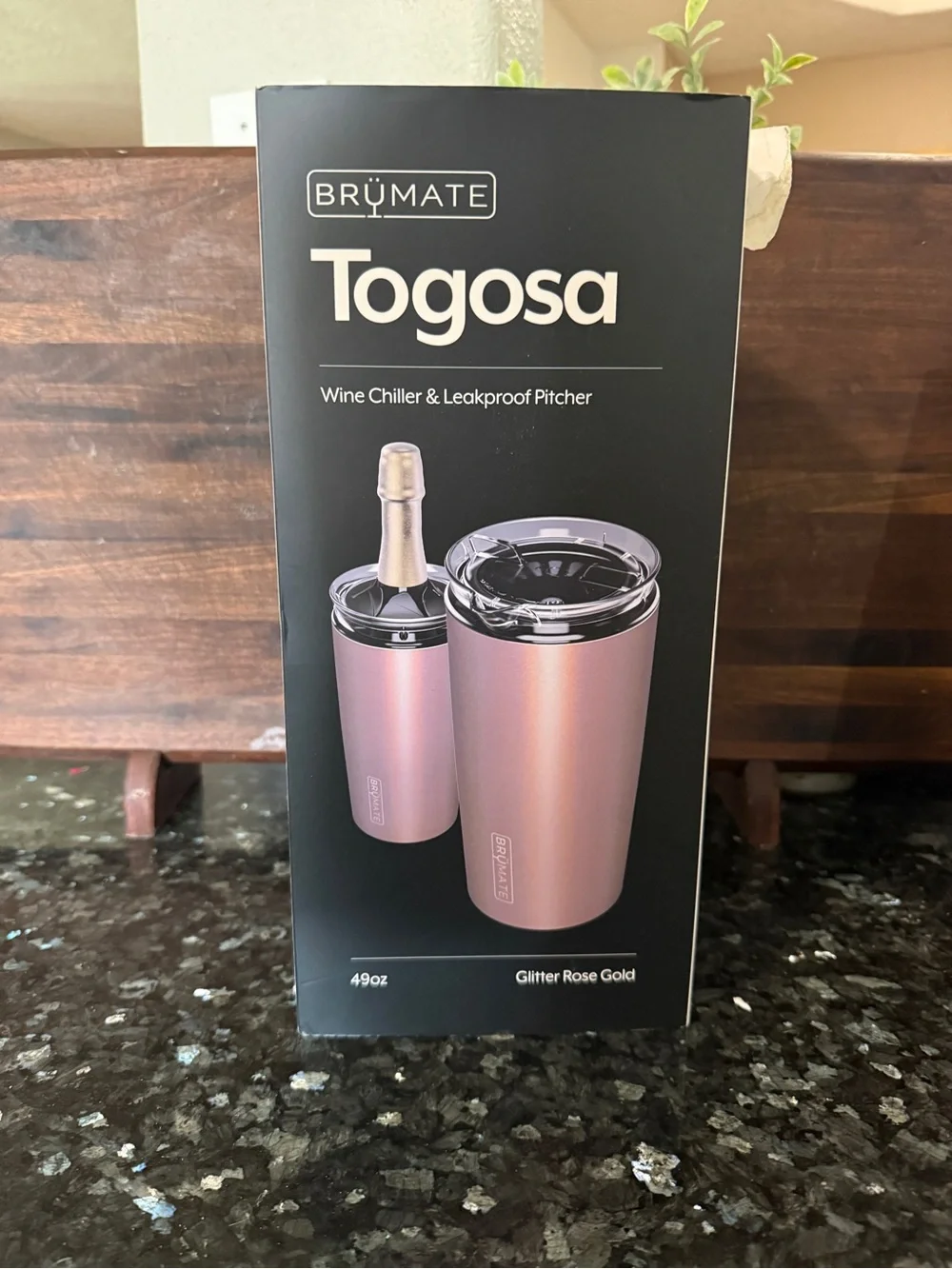 Brumate Togosa Wine Chiller & Leakproof Pitcher - Glitter Rose Gold